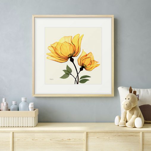 オレンジ色の花」インテリア 絵 花 アートパネル 額入り – Mitchy Art